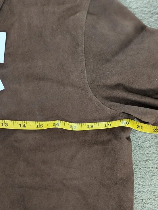 100% Suede Chore Jacket Brown Suede Women's Jacket - Picture 11 of 14